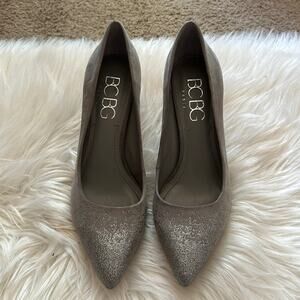 BCBG | Silver Glittery Heels Size 7.5